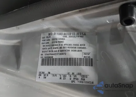 2001 Ford Mustang z USA, uszkodzony, nr VIN 1FAFP44421F180872